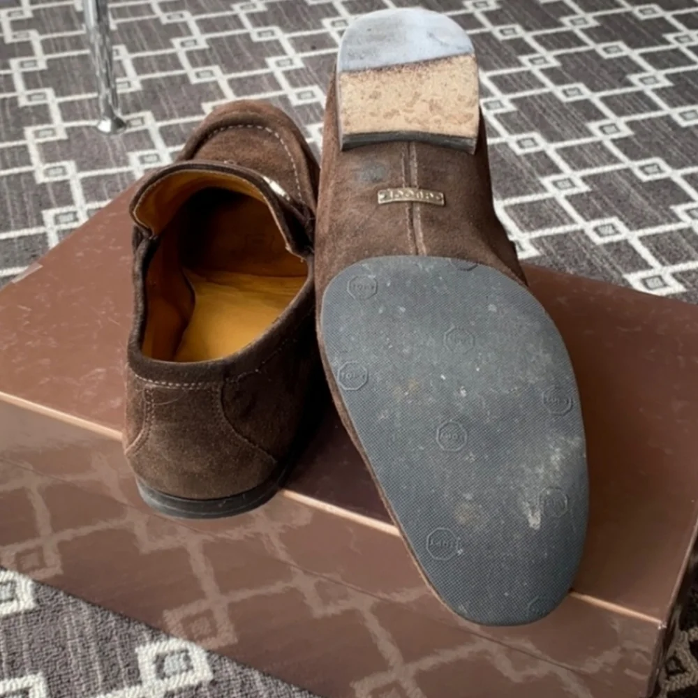 GUCCI Moca Pelle S. Cuoio Horsebit suede loafers Men - Picture 8 of 16